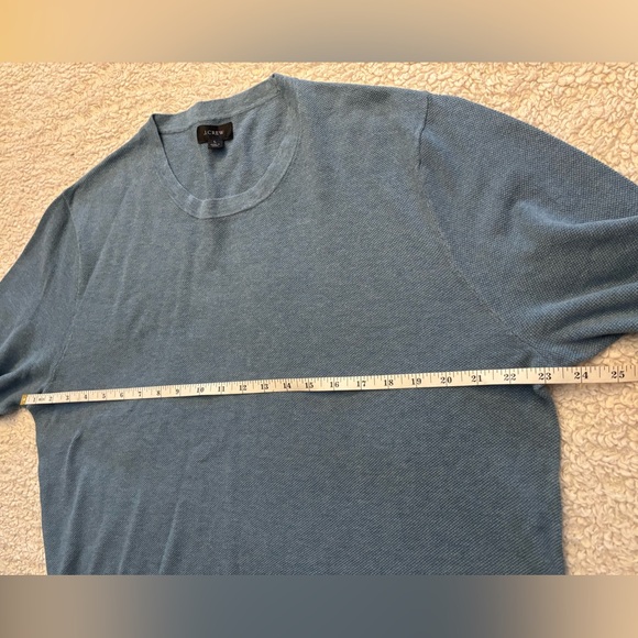 J Crew Sweater Mens Large Pullover Blue Cotton Cashmere Crew Neck Long Sleeve - Picture 3 of 10